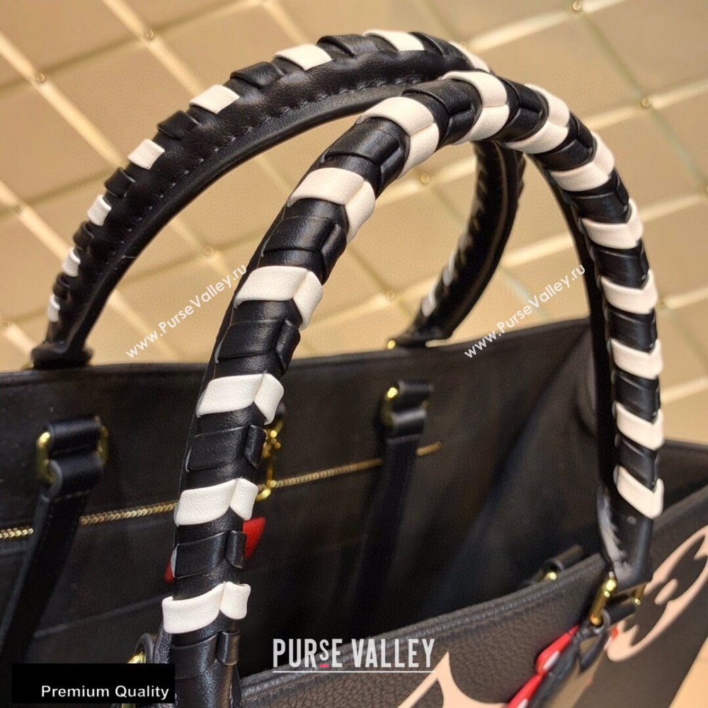 Louis Vuitton LV Crafty Onthego GM Tote Bag Braided Top Handle M45373 Black 2020 (kiki-20100701)