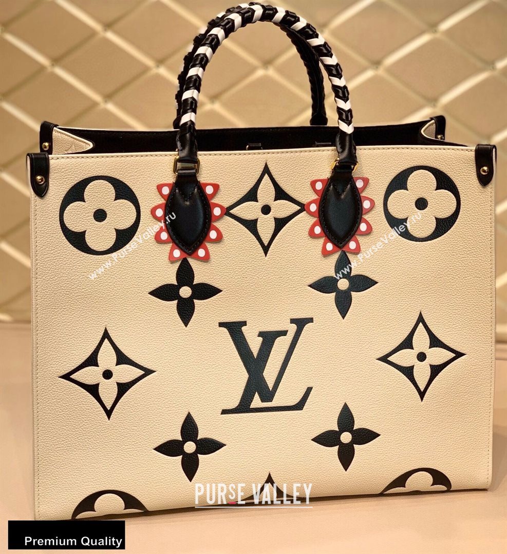 Louis Vuitton LV Crafty Onthego GM Tote Bag Braided Top Handle M45372 Creme 2020 (kiki-20100702)