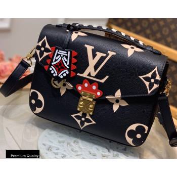 Louis Vuitton LV Crafty Pochette Metis Bag Braided Top Handle M45385 Black 2020 (kiki-20100708)