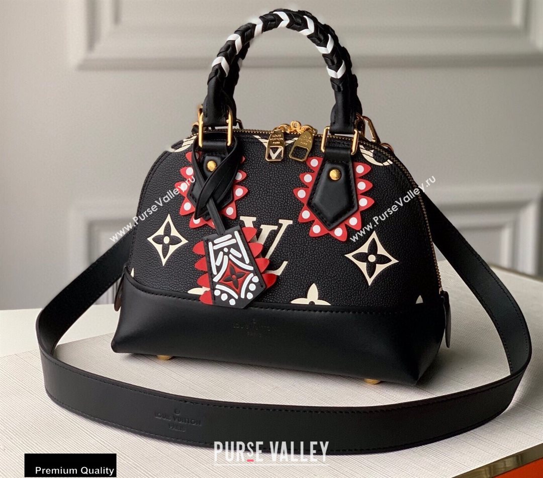 Louis Vuitton LV Crafty Alma BB Bag Braided Top Handle Black 2020 (kiki-20100712)