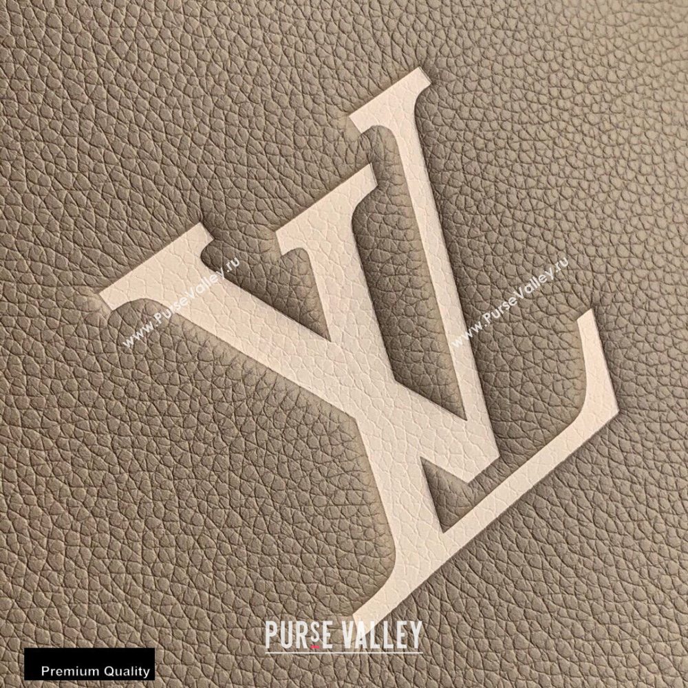 Louis Vuitton Grained Leather OnTheGo MM Tote Bag M45494 Tourterelle Gray 2020 (kiki-20100718)