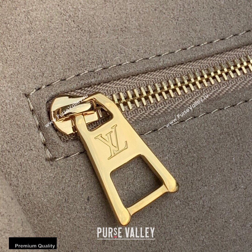 Louis Vuitton Grained Leather OnTheGo MM Tote Bag M45494 Tourterelle Gray 2020 (kiki-20100718)