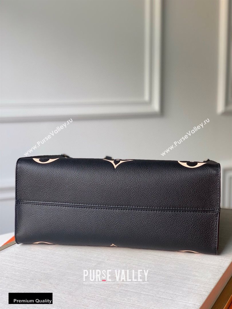 Louis Vuitton Grained Leather OnTheGo MM Tote Bag M45495 Black 2020 (kiki-20100717)