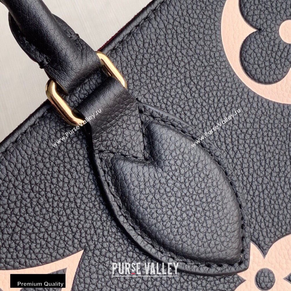 Louis Vuitton Grained Leather OnTheGo MM Tote Bag M45495 Black 2020 (kiki-20100717)