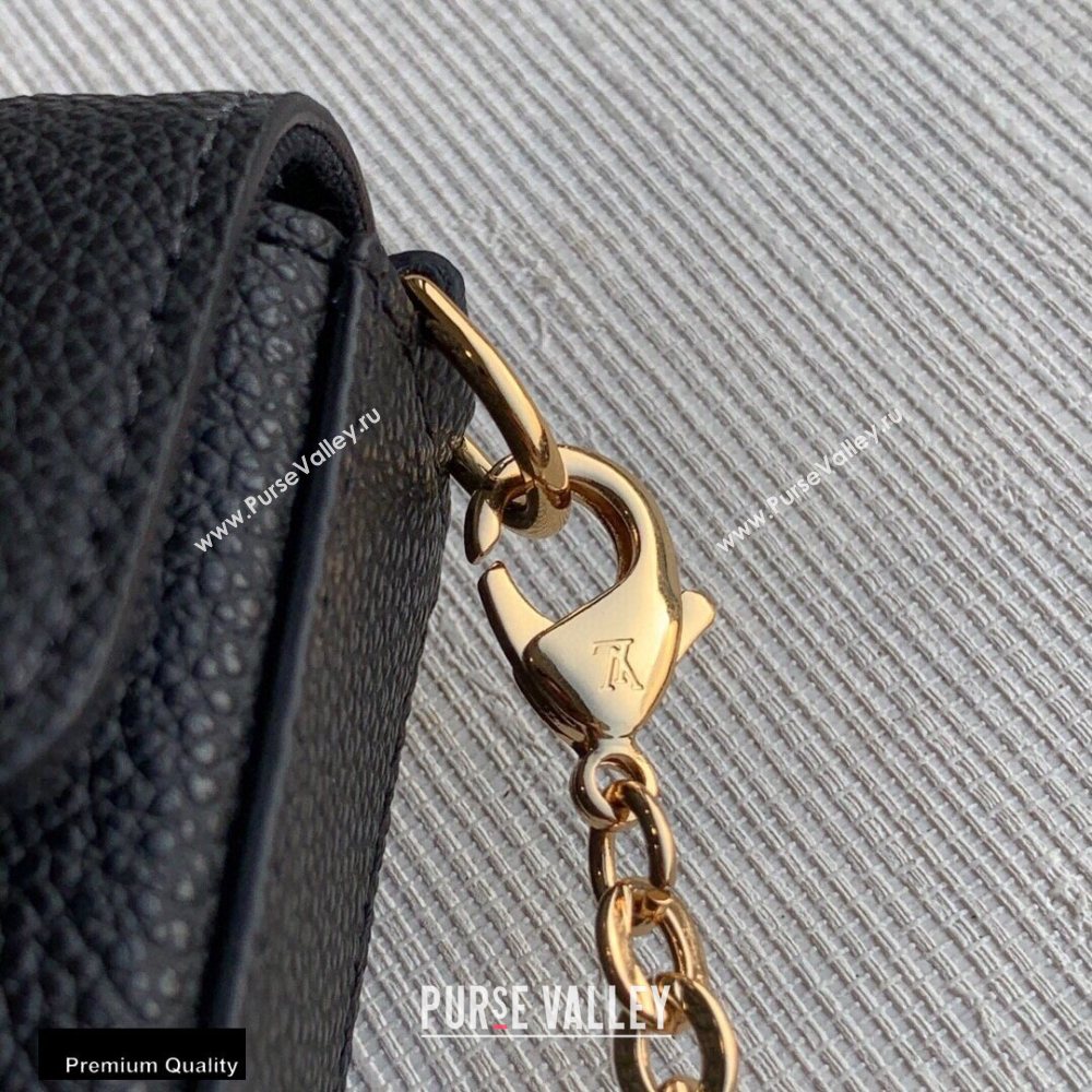 Louis Vuitton Grained Leather Felicie Pochette Bag M69977 Black 2020 (kiki-20100719)