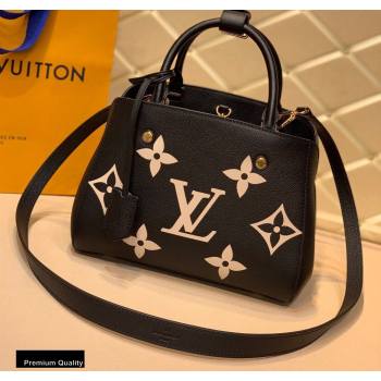 Louis Vuitton Grained Leather Montaigne BB Bag M45489 Black 2020 (kiki-20100715)