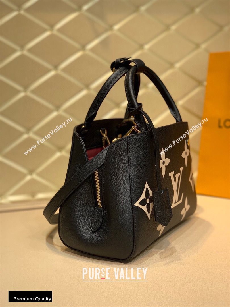 Louis Vuitton Grained Leather Montaigne BB Bag M45489 Black 2020 (kiki-20100715)