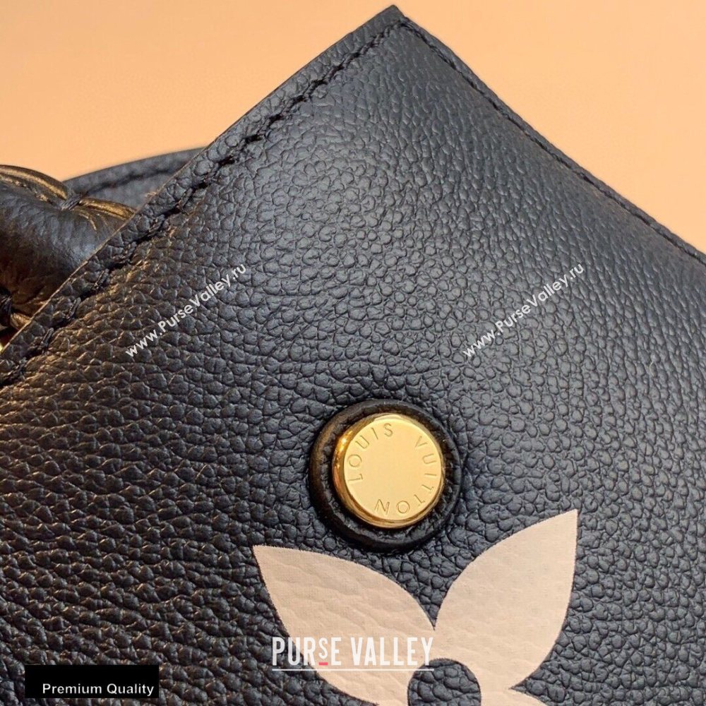 Louis Vuitton Grained Leather Montaigne BB Bag M45489 Black 2020 (kiki-20100715)