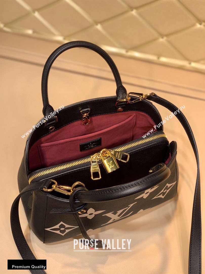 Louis Vuitton Grained Leather Montaigne BB Bag M45489 Black 2020 (kiki-20100715)