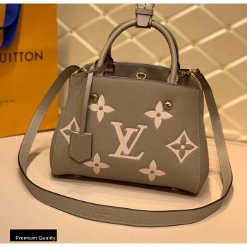 Louis Vuitton Grained Leather Montaigne BB Bag M45489 Tourterelle Gray 2020 (kiki-20100716)