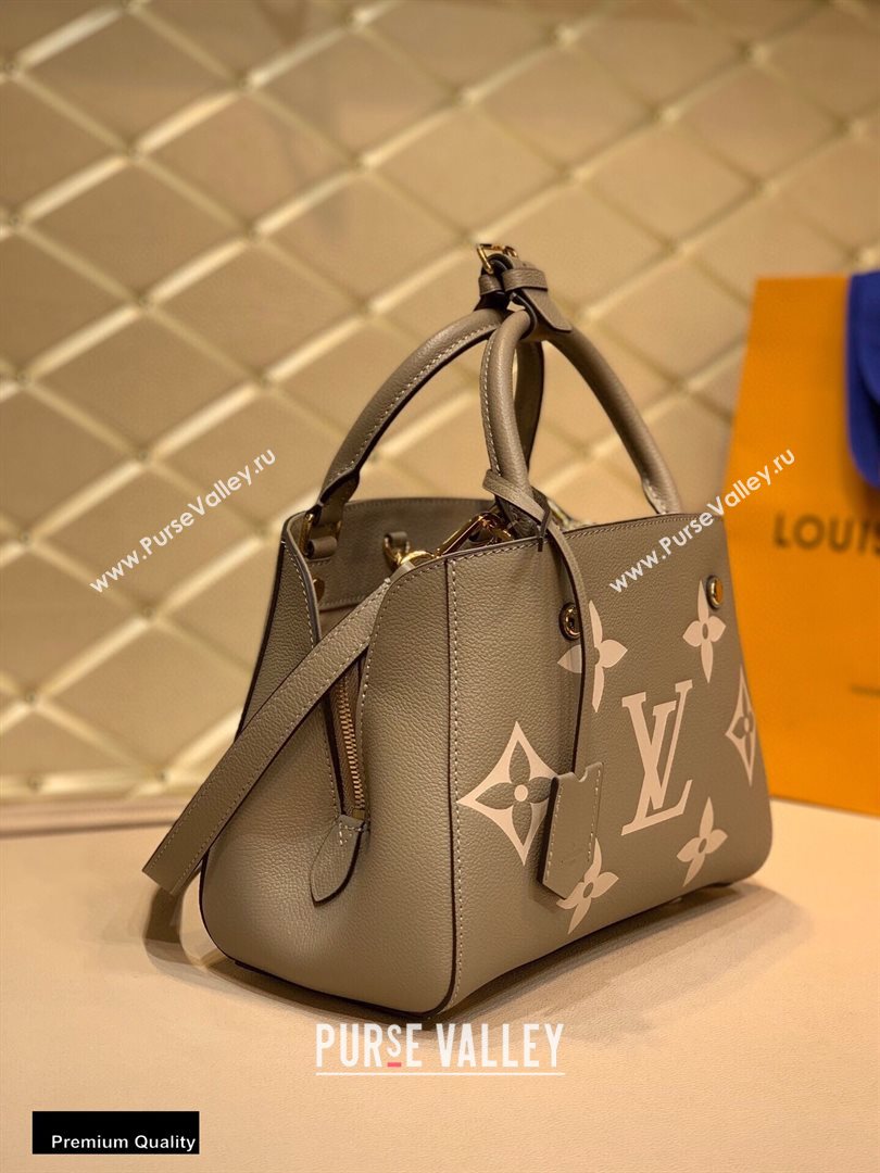 Louis Vuitton Grained Leather Montaigne BB Bag M45489 Tourterelle Gray 2020 (kiki-20100716)