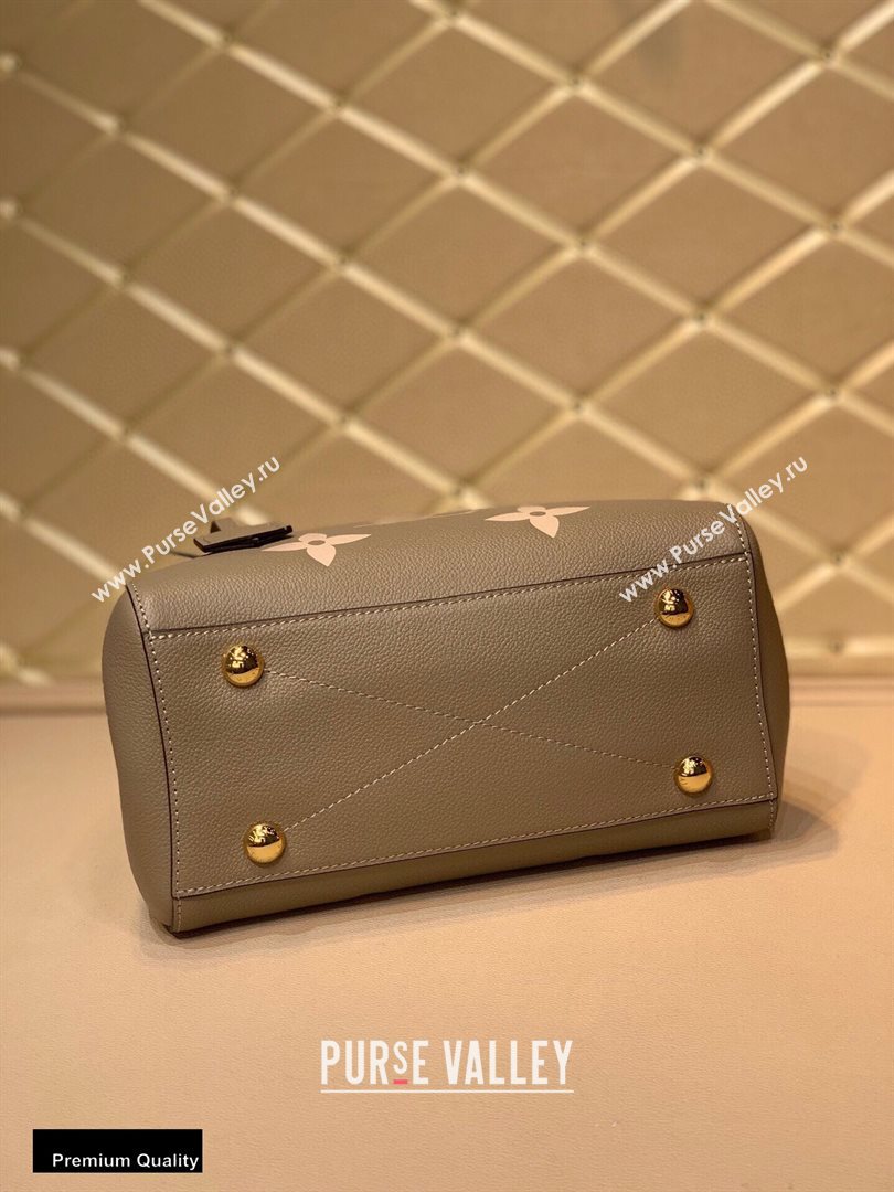 Louis Vuitton Grained Leather Montaigne BB Bag M45489 Tourterelle Gray 2020 (kiki-20100716)