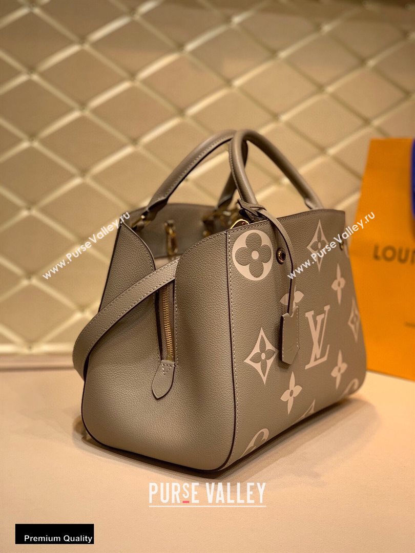 Louis Vuitton Grained Leather Montaigne MM Bag M45499 Tourterelle Gray 2020 (kiki-20100714)