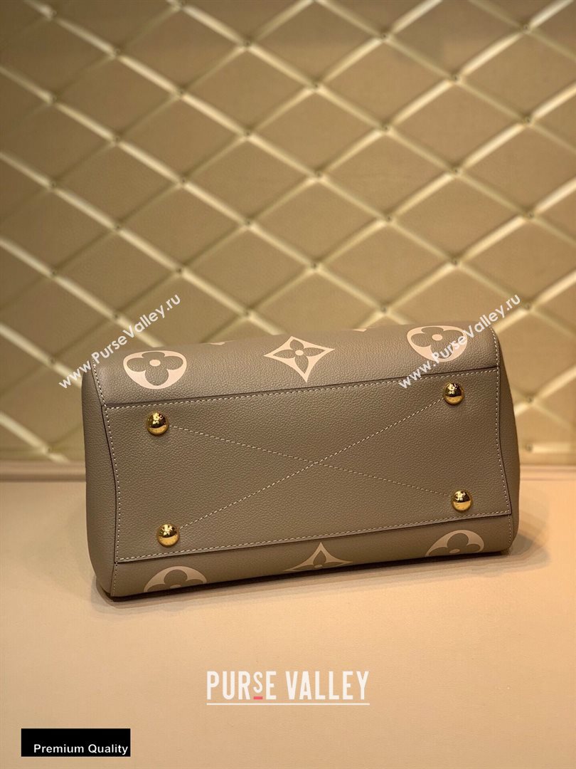 Louis Vuitton Grained Leather Montaigne MM Bag M45499 Tourterelle Gray 2020 (kiki-20100714)