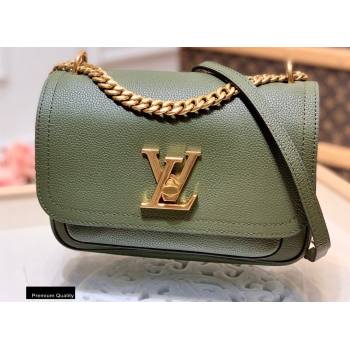 Louis Vuitton Grained Calf Leather Lockme Chain PM Bag M57067 Khaki Green 2020 (kiki-20100721)