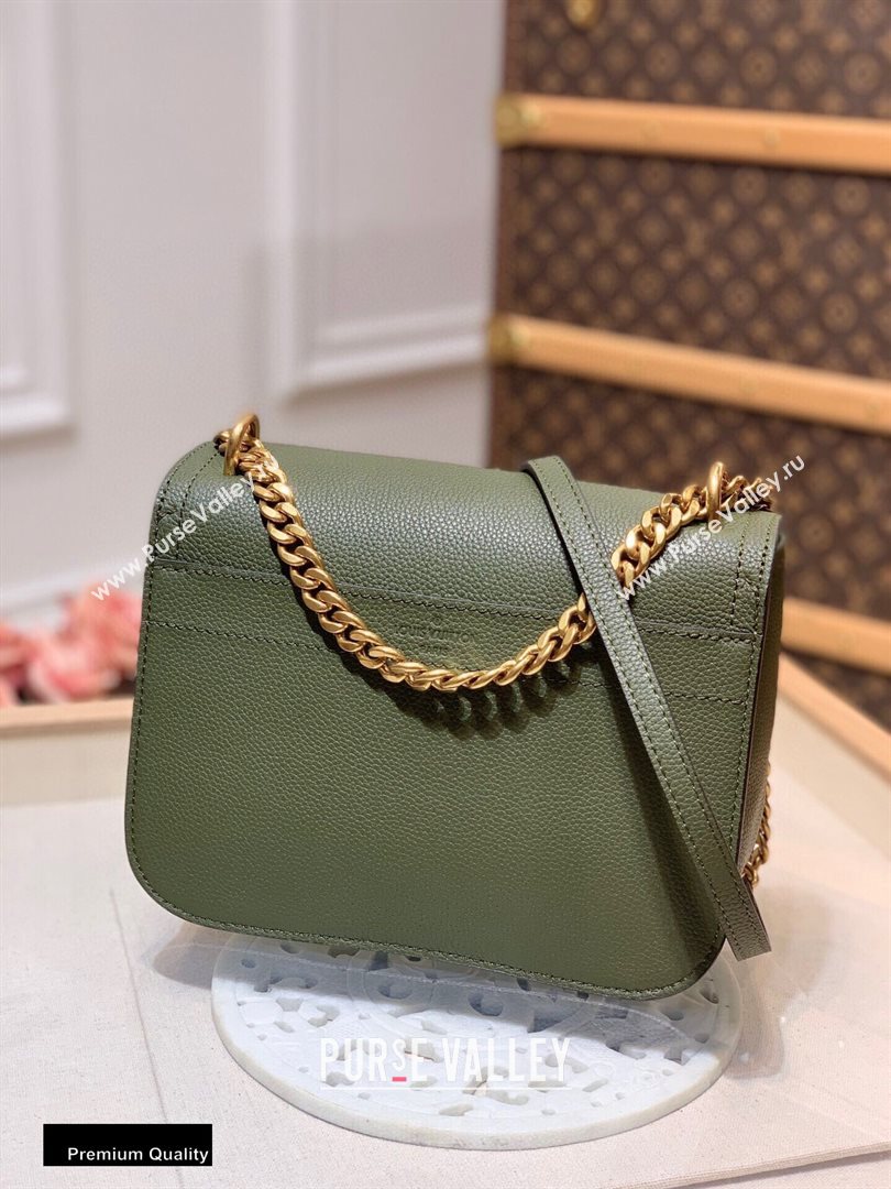 Louis Vuitton Grained Calf Leather Lockme Chain PM Bag M57067 Khaki Green 2020 (kiki-20100721)