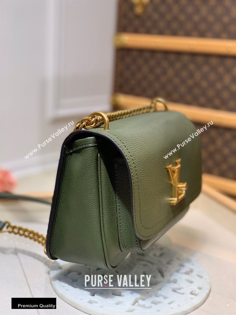 Louis Vuitton Grained Calf Leather Lockme Chain PM Bag M57067 Khaki Green 2020 (kiki-20100721)