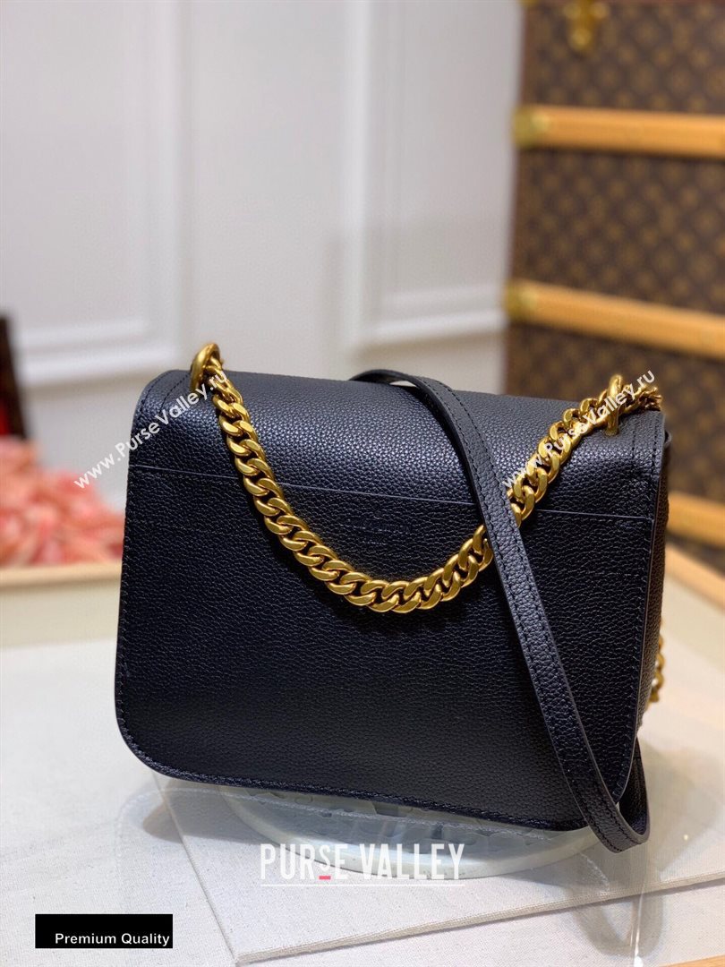 Louis Vuitton Grained Calf Leather Lockme Chain PM Bag M57073 Black 2020 (kiki-20100722)