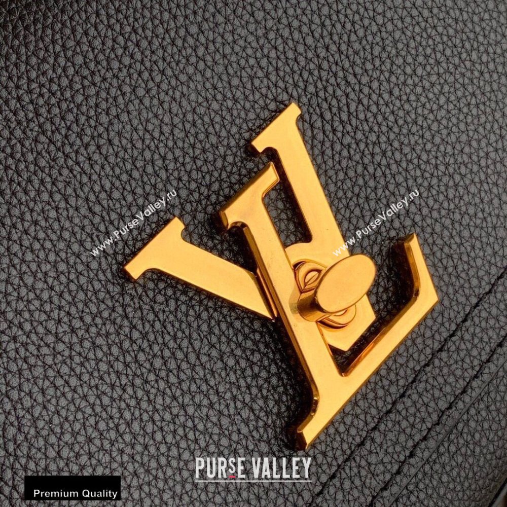 Louis Vuitton Grained Calf Leather Lockme Chain PM Bag M57073 Black 2020 (kiki-20100722)