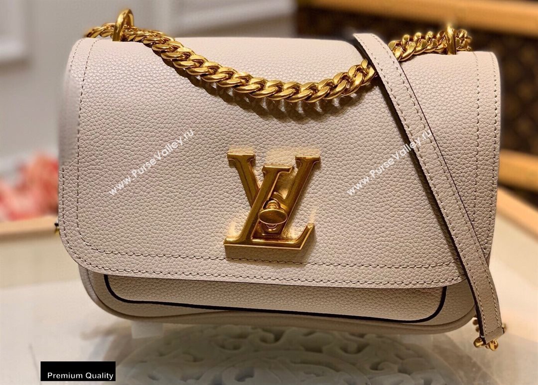 Louis Vuitton Grained Calf Leather Lockme Chain PM Bag M57072 Griege 2020 (kiki-20100723)