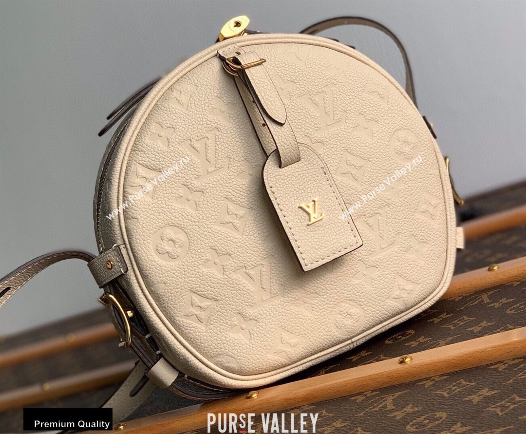 Louis Vuitton Monogram Empreinte Boite Chapeau Souple MM Bag M45276 Creme 2020 (kiki-20100839)