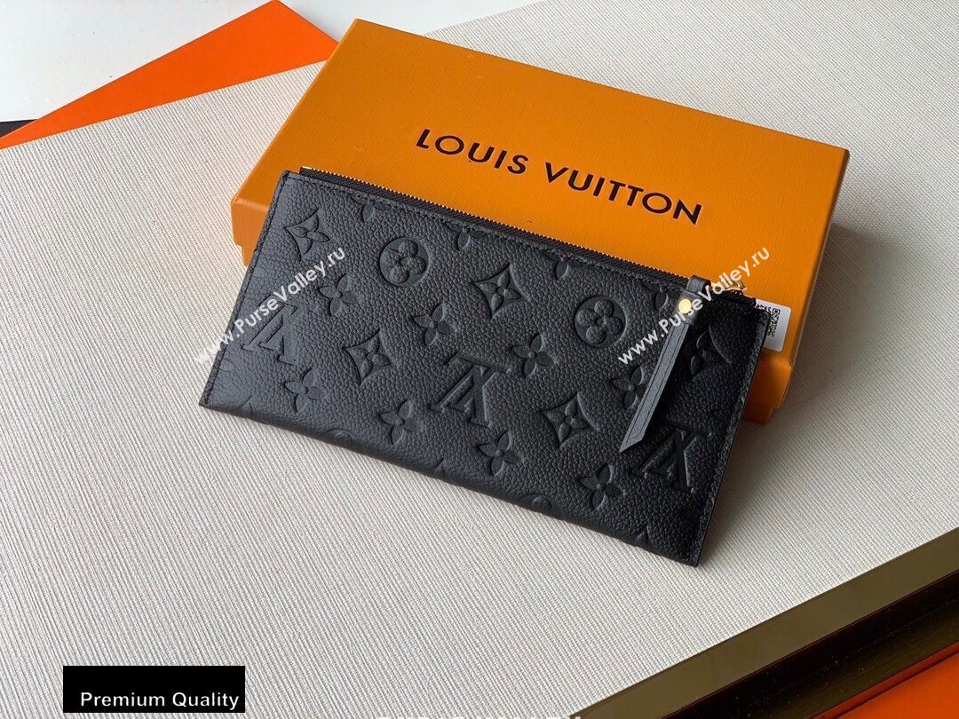 Louis Vuitton Monogram Empreinte Pochette Melanie BB Pouch Clutch Bag M68712 Black 2020 (kiki-20100832)