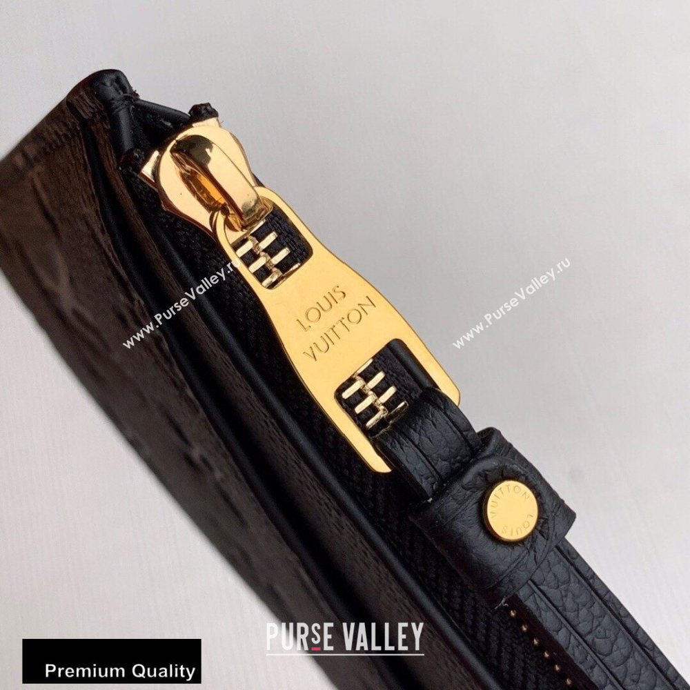 Louis Vuitton Monogram Empreinte Pochette Melanie BB Pouch Clutch Bag M68712 Black 2020 (kiki-20100832)