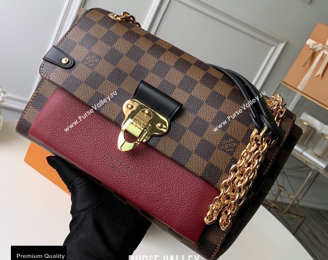 Louis Vuitton Damier Ebene Canvas Vavin PM Bag N40109 Bordeaux Red (kiki-20100814)