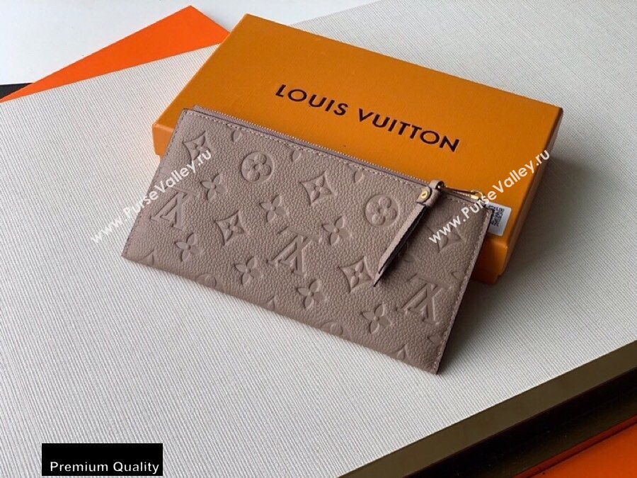Louis Vuitton Monogram Empreinte Pochette Melanie BB Pouch Clutch Bag M68714 Tourterelle Beige 2020 (kiki-20100834)