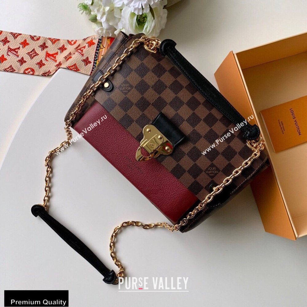 Louis Vuitton Damier Ebene Canvas Vavin PM Bag N40109 Bordeaux Red (kiki-20100814)