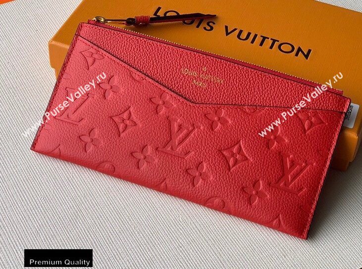 Louis Vuitton Monogram Empreinte Pochette Melanie BB Pouch Clutch Bag Red 2020 (kiki-20100835)