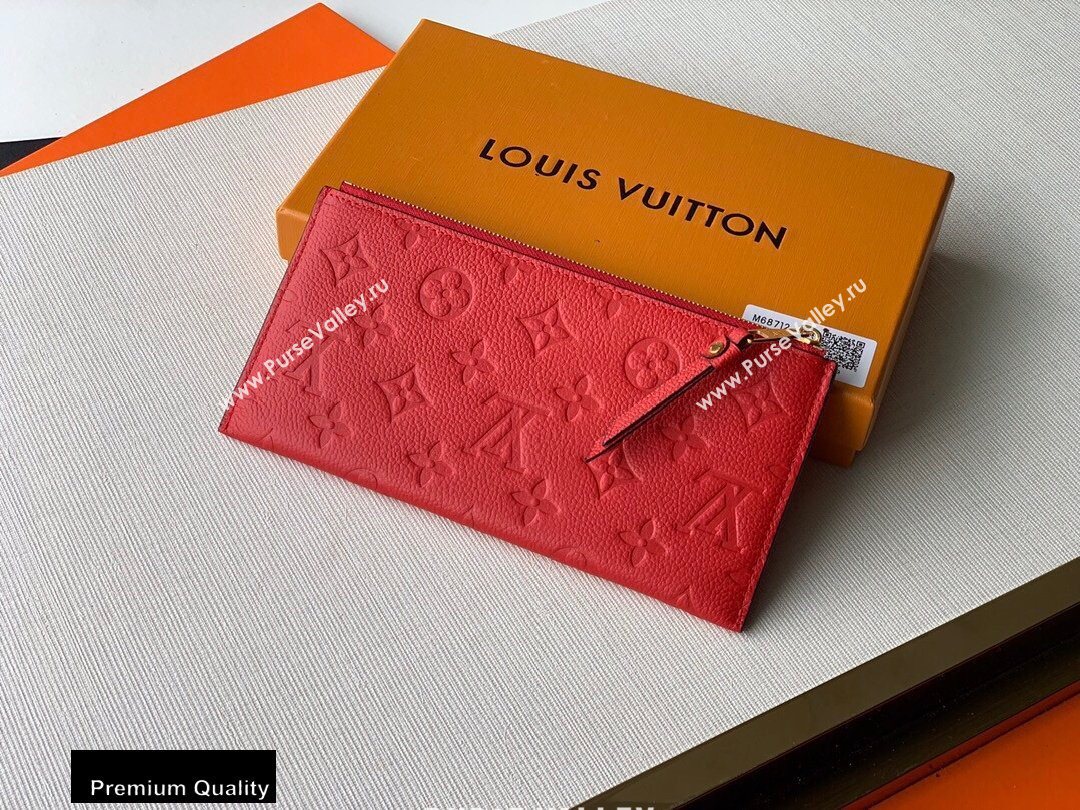 Louis Vuitton Monogram Empreinte Pochette Melanie BB Pouch Clutch Bag Red 2020 (kiki-20100835)