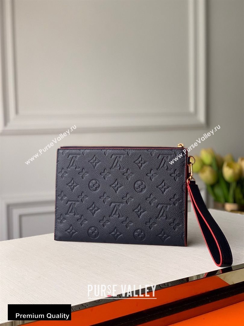 Louis Vuitton Monogram Empreinte Pochette Melanie MM Pouch Clutch Bag M68706 Marine Rouge 2020 (kiki-20100828)