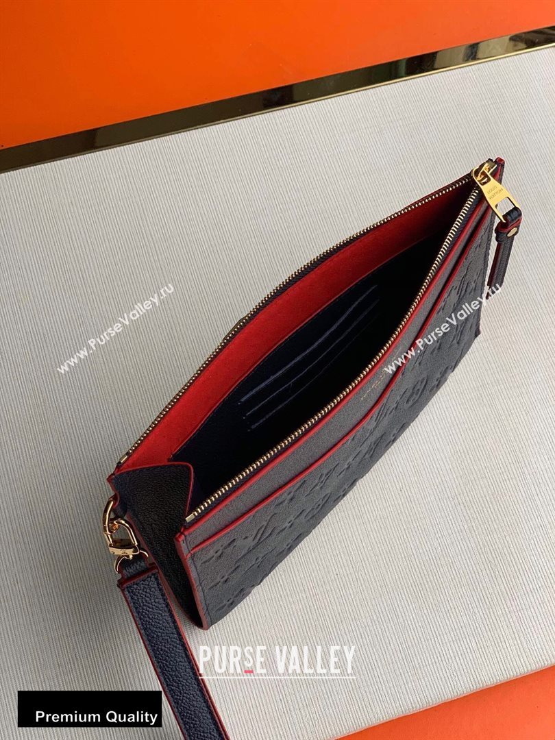 Louis Vuitton Monogram Empreinte Pochette Melanie MM Pouch Clutch Bag M68706 Marine Rouge 2020 (kiki-20100828)