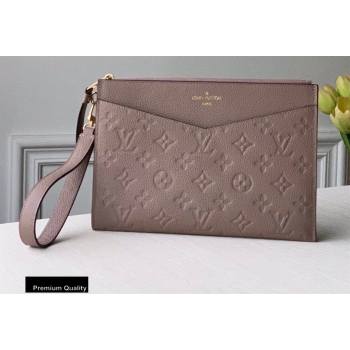 Louis Vuitton Monogram Empreinte Pochette Melanie MM Pouch Clutch Bag M68707 Tourterelle Beige 2020 (kiki-20100829)