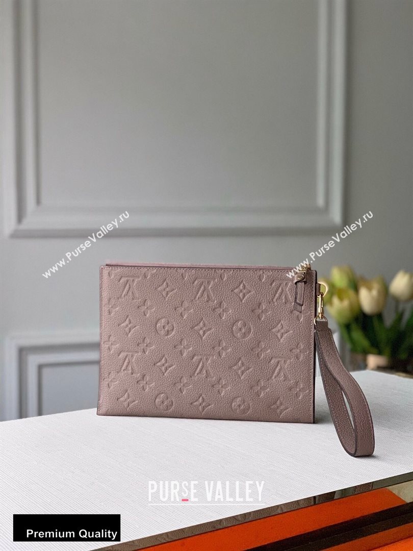 Louis Vuitton Monogram Empreinte Pochette Melanie MM Pouch Clutch Bag M68707 Tourterelle Beige 2020 (kiki-20100829)