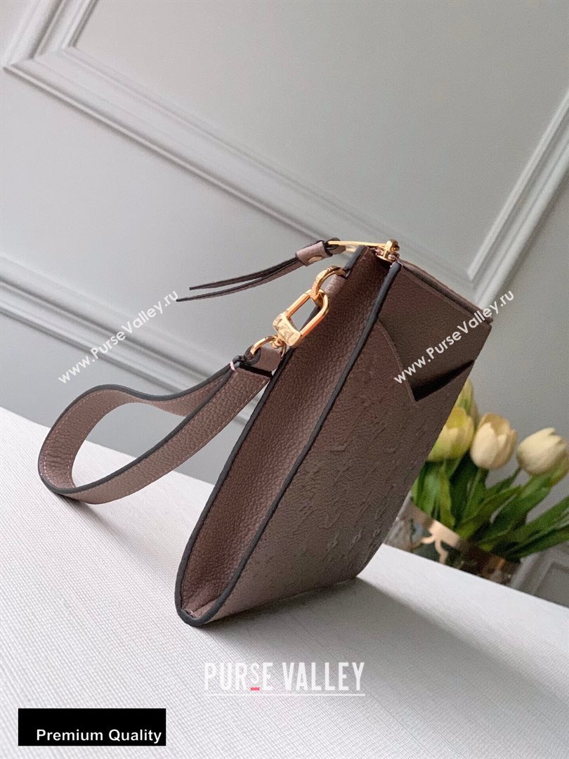 Louis Vuitton Monogram Empreinte Pochette Melanie MM Pouch Clutch Bag M68707 Tourterelle Beige 2020 (kiki-20100829)