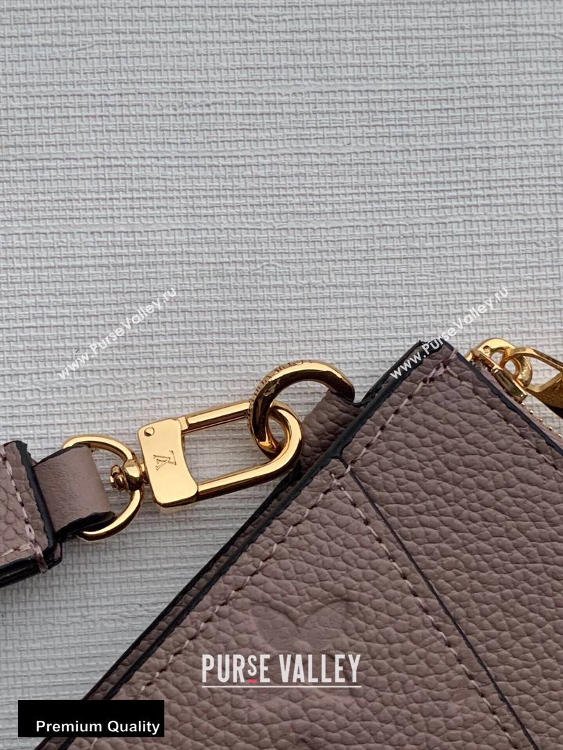 Louis Vuitton Monogram Empreinte Pochette Melanie MM Pouch Clutch Bag M68707 Tourterelle Beige 2020 (kiki-20100829)