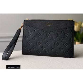 Louis Vuitton Monogram Empreinte Pochette Melanie MM Pouch Clutch Bag M68705 Black 2020 (kiki-20100827)