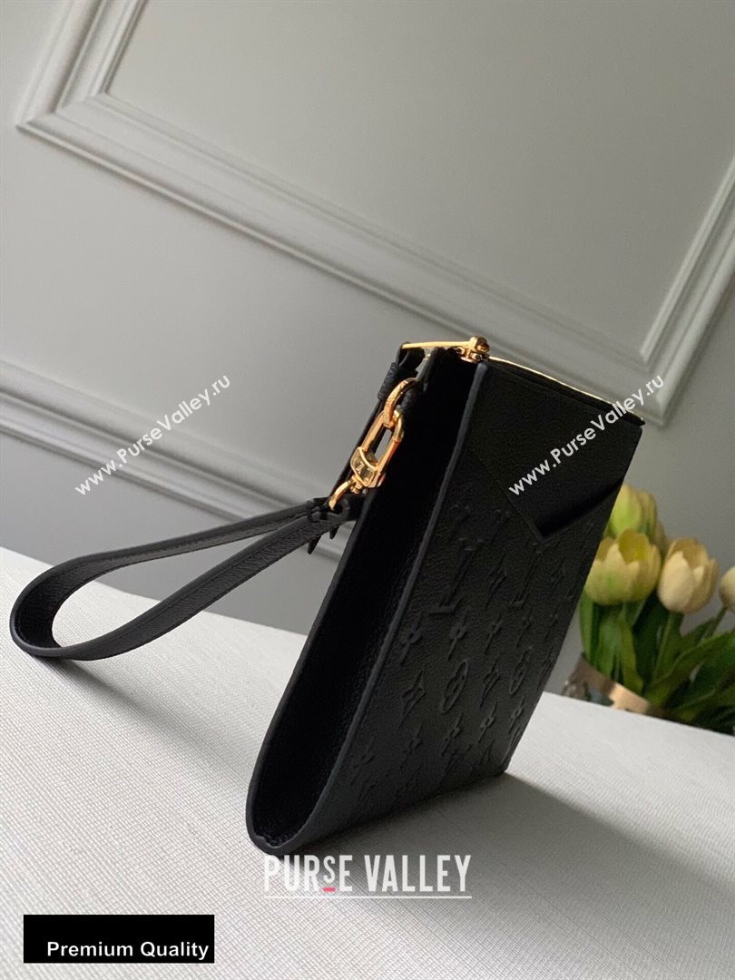 Louis Vuitton Monogram Empreinte Pochette Melanie MM Pouch Clutch Bag M68705 Black 2020 (kiki-20100827)