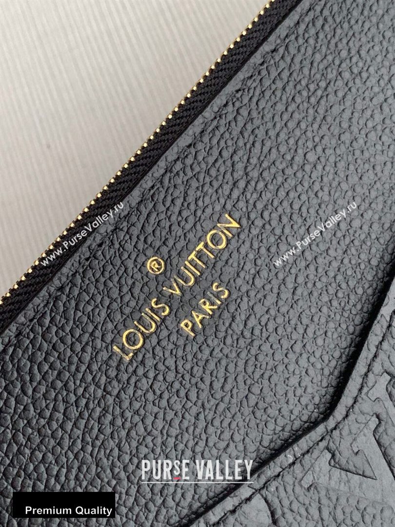 Louis Vuitton Monogram Empreinte Pochette Melanie MM Pouch Clutch Bag M68705 Black 2020 (kiki-20100827)