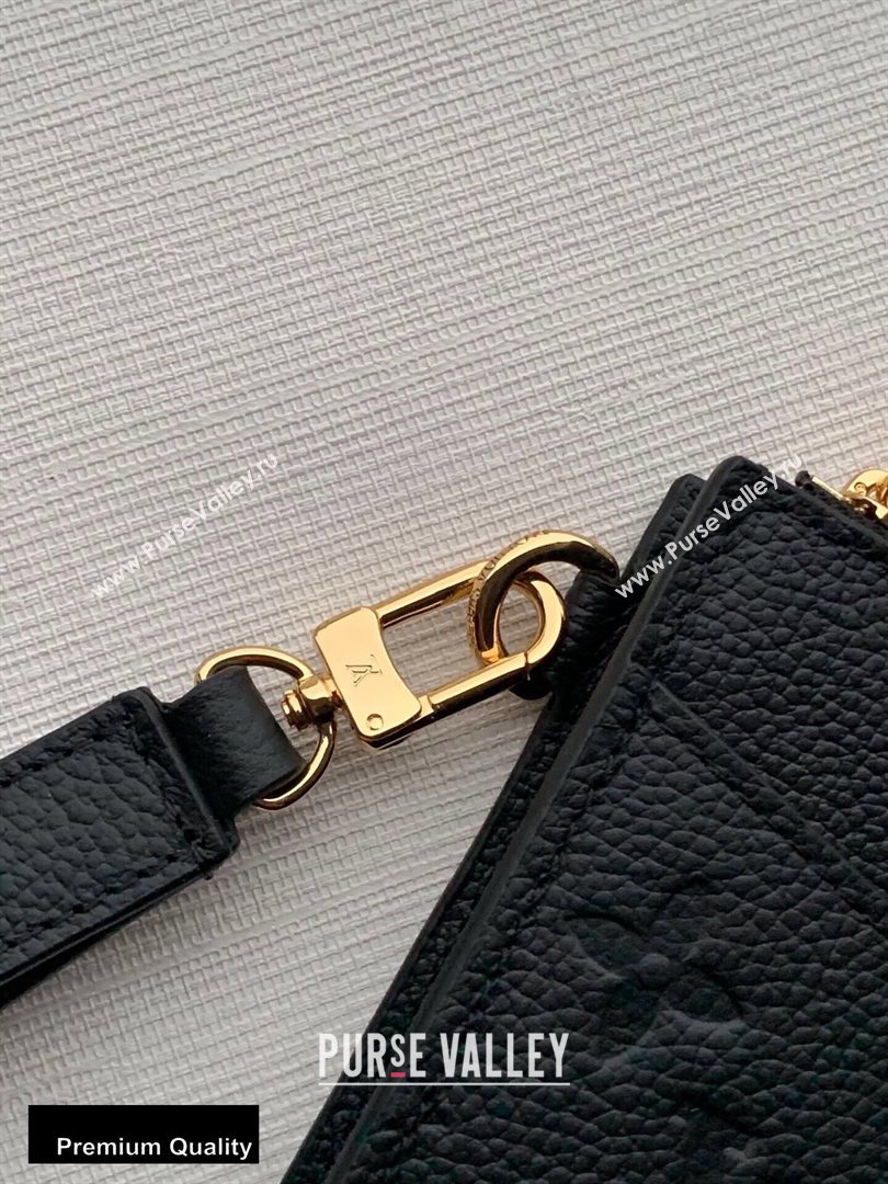 Louis Vuitton Monogram Empreinte Pochette Melanie MM Pouch Clutch Bag M68705 Black 2020 (kiki-20100827)