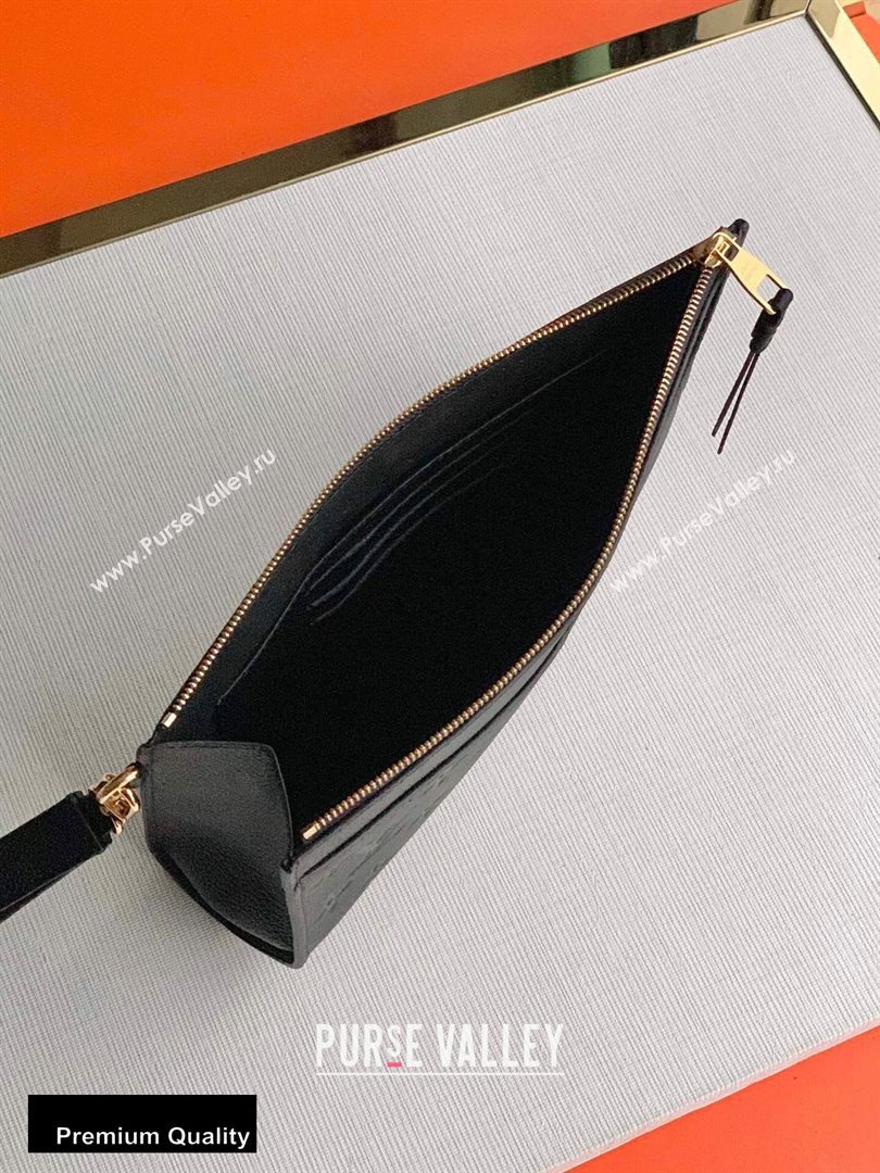 Louis Vuitton Monogram Empreinte Pochette Melanie MM Pouch Clutch Bag M68705 Black 2020 (kiki-20100827)