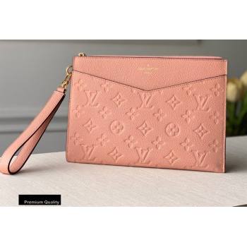 Louis Vuitton Monogram Empreinte Pochette Melanie MM Pouch Clutch Bag Pink 2020 (kiki-20100831)