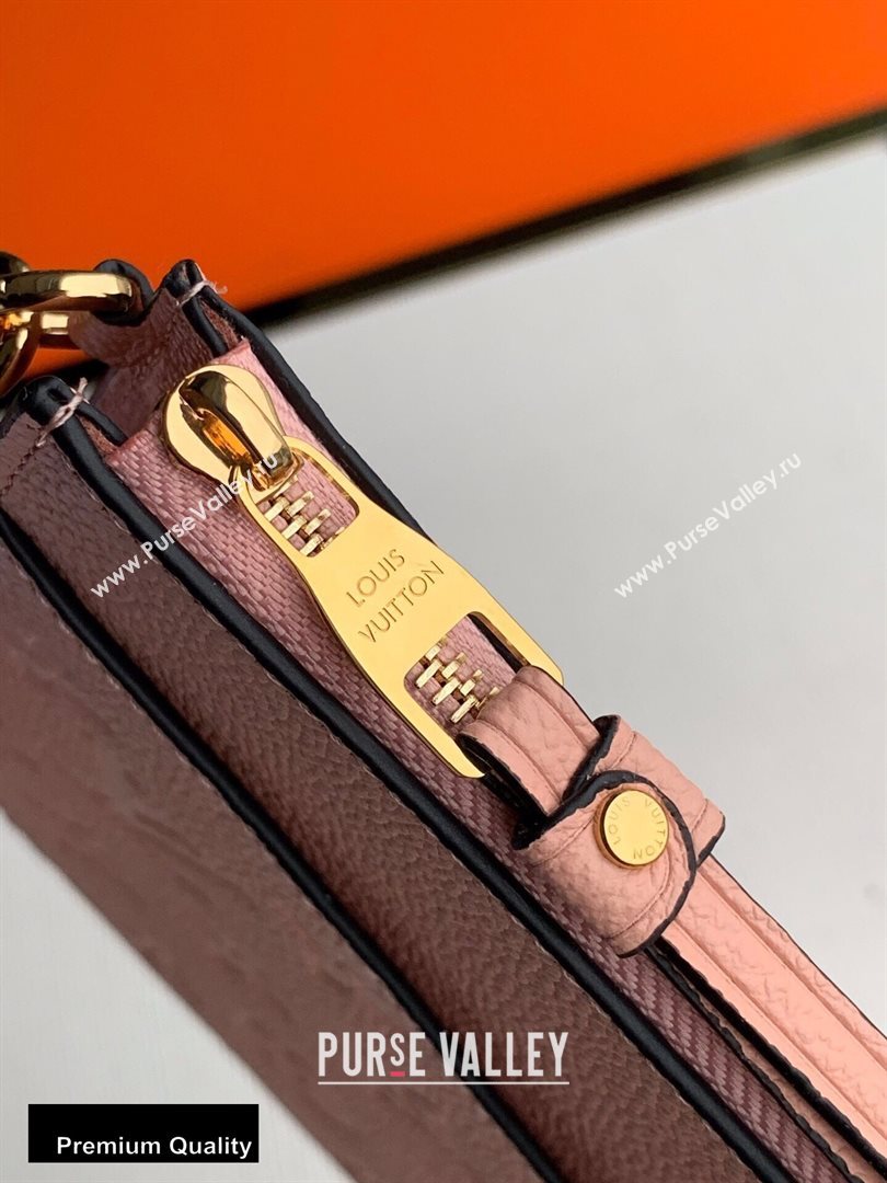 Louis Vuitton Monogram Empreinte Pochette Melanie MM Pouch Clutch Bag Pink 2020 (kiki-20100831)