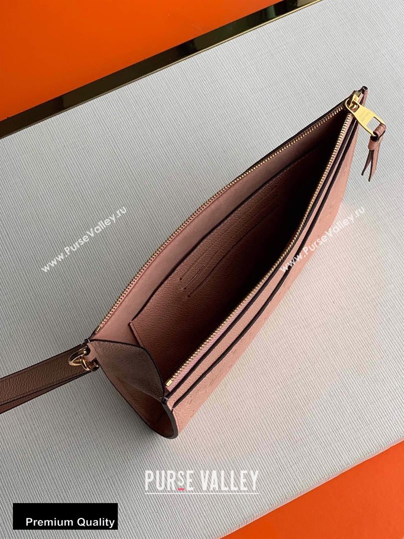 Louis Vuitton Monogram Empreinte Pochette Melanie MM Pouch Clutch Bag Pink 2020 (kiki-20100831)