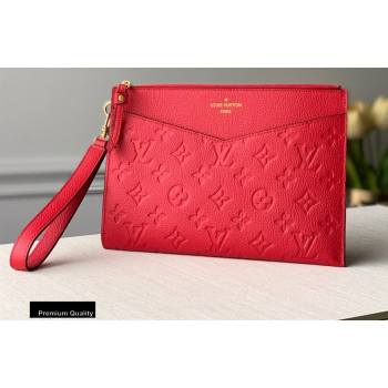 Louis Vuitton Monogram Empreinte Pochette Melanie MM Pouch Clutch Bag Red 2020 (kiki-20100830)