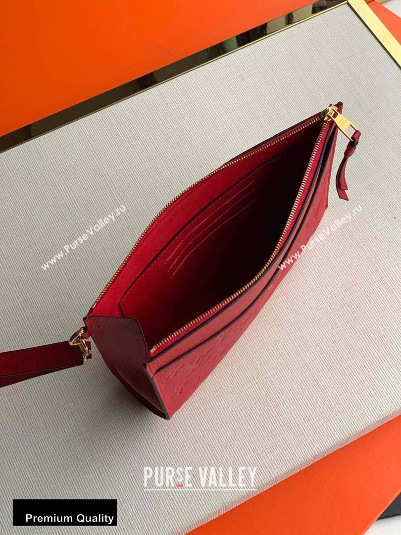 Louis Vuitton Monogram Empreinte Pochette Melanie MM Pouch Clutch Bag Red 2020 (kiki-20100830)