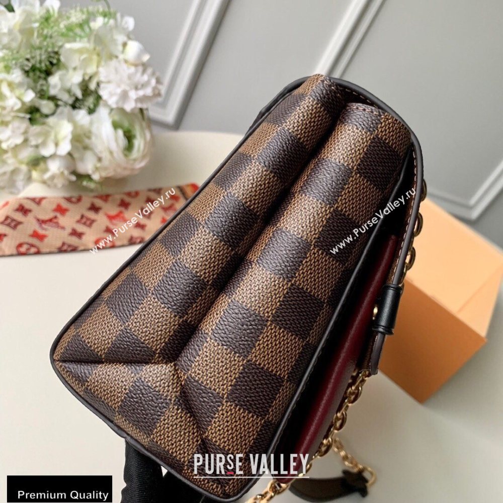 Louis Vuitton Damier Ebene Canvas Vavin PM Bag N40109 Bordeaux Red (kiki-20100814)