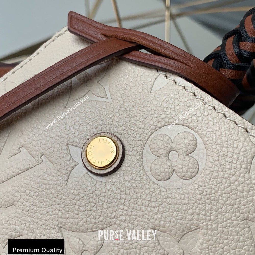 Louis Vuitton Monogram Empreinte Montaigne MM Bag Braided Handle M53939 Creme Beige and Caramel 2020 (kiki-20100840)